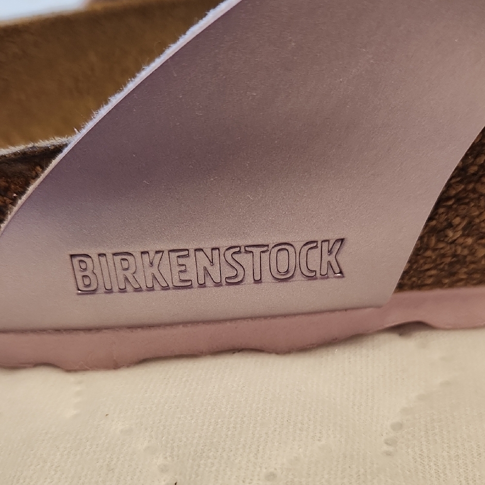 Birkenstock Metallic Lilac Sandals Size 39 New In Box - Picture 4 of 6